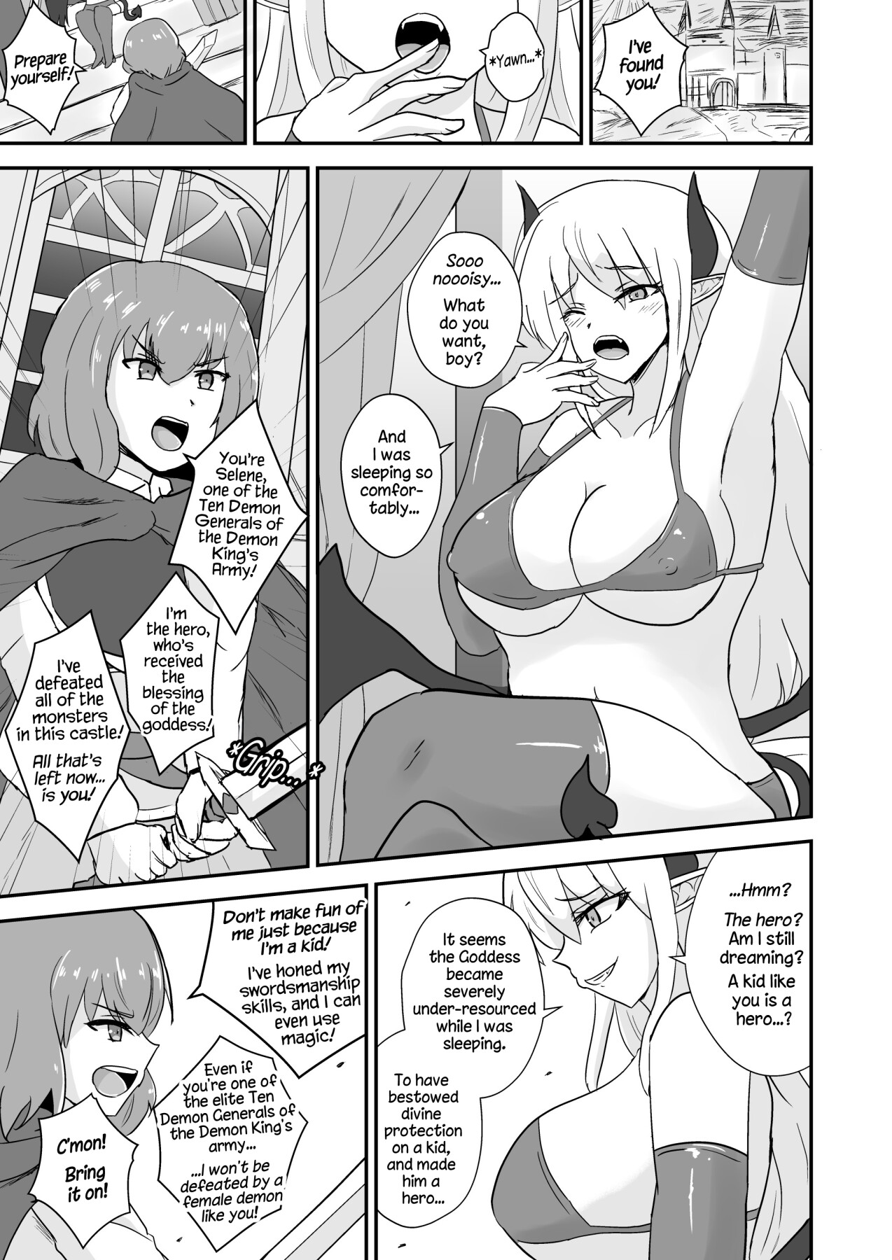 Hentai Manga Comic-The Hero is Defeated by a Succubus Oneesan.-Read-3